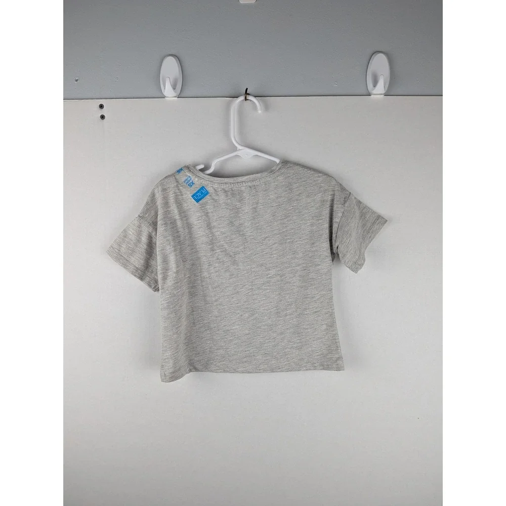 The Childrens Place Girls Gray Hashtag Sequin Crop Tee XS‎ TP 4